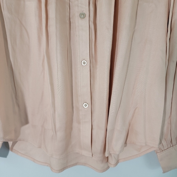NWT REBECCA TAYLOR LS Twill Blouse in Ballet Size S 100% Viscose Button-Front - Picture 8 of 12